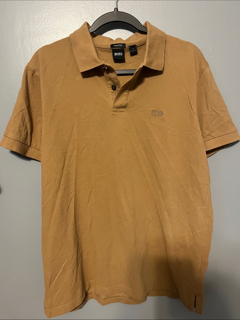 BOSS Men's Polo Shirt in Camel Brown